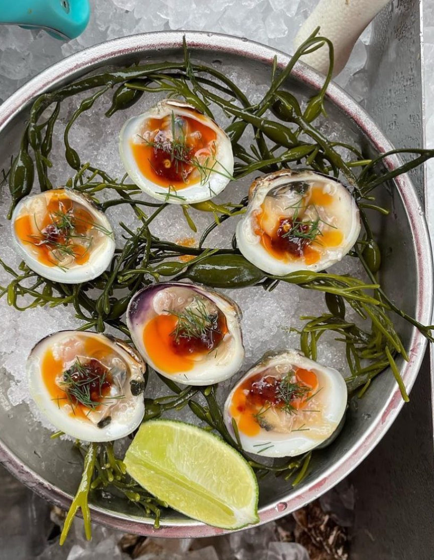 Nam Prik Pao on oysters