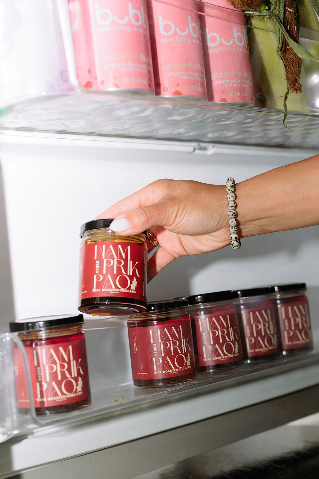 Jar of Thai Nam Prik Pao roasted chili jam by Pink Salt Kitchens.