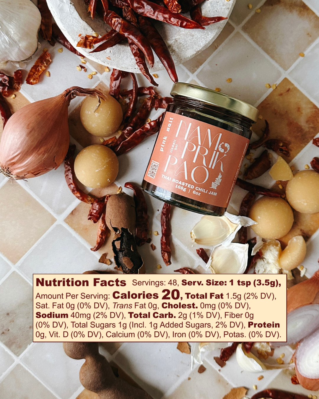 Classic Nam Prik Pao (Hot) – Thai Roasted Chili Jam contains Shellfish